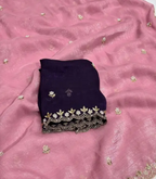 New Designer Chiffon Silk Saree | Party Wear Latest Collection with Elegant Handwork & Unstitched Blouse