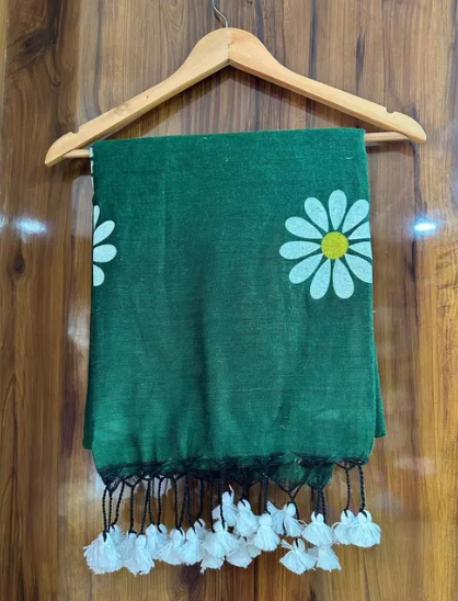 Blue Cotton Blend Digital Print Saree | Bollywood Party Wear Saree with Printed Running Blouse