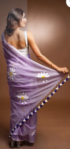 Pink Cotton Blend Digital Print Saree | Bollywood Party Wear Saree with Printed Running Blouse