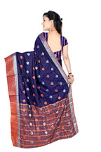 Purple Kanjeevaram Cotton Silk Saree with Big Zari Border | Party Wear Zari Woven Saree with Running Blouse